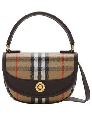 Burberry Highlands Coated Canvas Top Handle Bag - Black