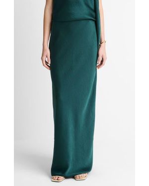 Vince Satin Bias Column Skirt - Green