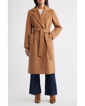 Sam Edelman Longline Wrap Coat - Blue