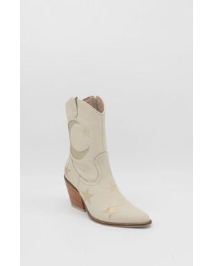 Stivali New York Moonlight Western Inspired Cowboy Boots - White
