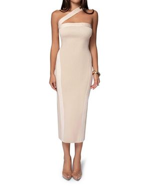 JLUXLABEL Ivone One-Shoulder Knit Maxi Dress - Natural