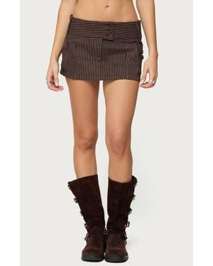 Edikted Lorna Pinstripe Cotton Blend Miniskort - Black