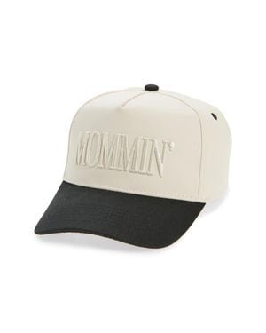 KenzKustomz Mommin' Canvas Snapback Baseball Cap - Natural
