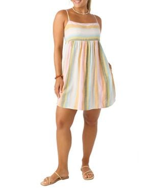 O'neill Sportswear Saskia Stripe Babydoll Minidress - Natural