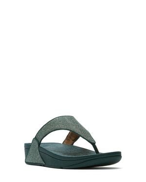 Fitflop Lulu Shimmerglitz Toe Post Sandal - Green