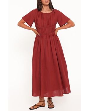 Petal & Pup Harlen Cotton Maxi Dress - Red