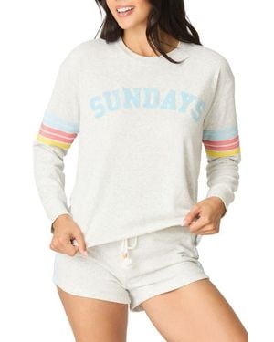 Pj Salvage Sunday Funday Pajama Sweatshirt - White