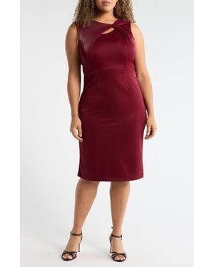 Julia Jordan Knot Neck Sleeveless Midi Dress - Red