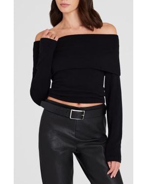 Club Monaco Off The Shoulder Cashmere Sweater - Black