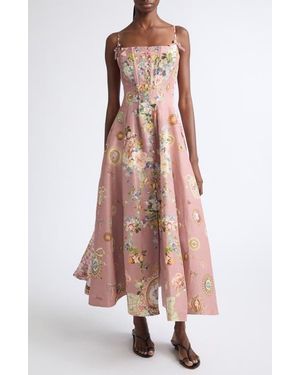 CAMILLA Asymmetric Multi Frill Silk Dress - Black
