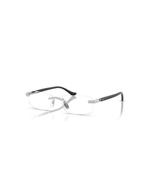 Ferrari 56Mm Rectangle Optical Glasses - Metallic