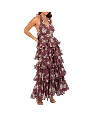 Petal & Pup Kendall Tiered Halter Neck Maxi Dress