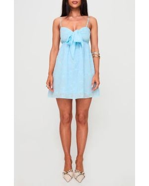 Princess Polly Granno Tie Front Minidress - Blue