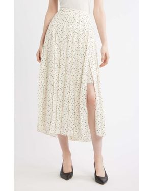 Theory Pleated Dot Print Skirt - White