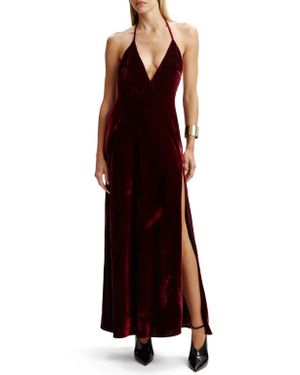 slim fit dress slacks 1997 Yves Saint Laurent Pink Halter Wrap Maxi Dress – Shrimpton Couture