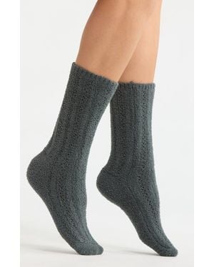 Barefoot Dreams Cozychic Pointelle Crew Socks - Multicolor