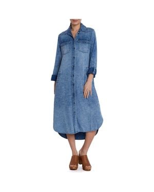 Wash Lab Denim Denim Midi Shirtdress - Blue