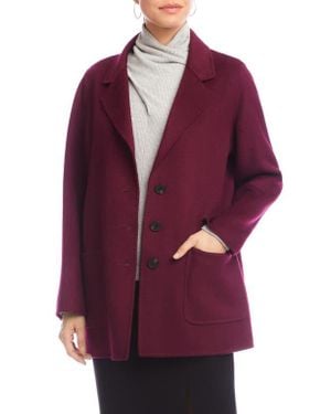 Karen Kane Oversize Brushed Wool Blend Blazer - Red