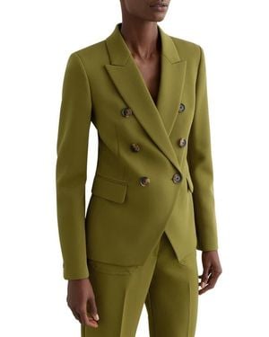 Reiss Priya Double Breasted Blazer - Green