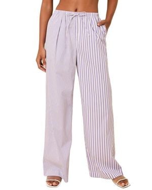 Solid & Striped The Ashling Stripe Pleated Cover-Up Pants - Purple