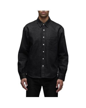 Hudson Jeans Snap-Up Denim Overshirt - Black