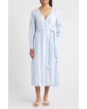 Tommy Bahama Bayside Isle Long Sleeve Linen Wrap Dress - Blue