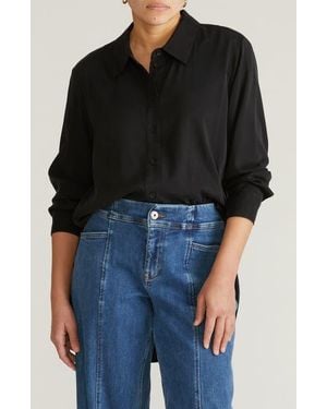 UNIVERSAL STANDARD Cooling Oversize Button-Up Shirt - Black