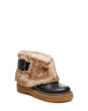 Kelsi Dagger Brooklyn Calvin Faux Fur Cuff Bootie - Brown