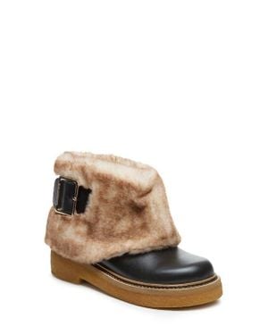 Kelsi Dagger Brooklyn Calvin Faux Fur Cuff Bootie - Brown