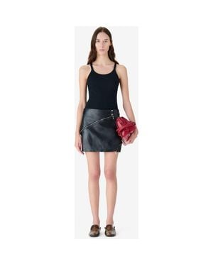 IRO Marinar Leather Skirt - Blue