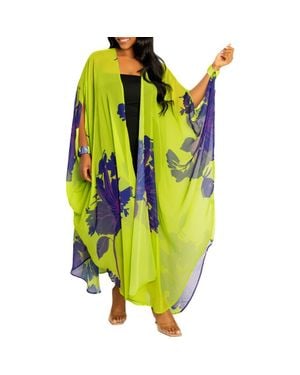 Buxom Couture Floral Robe With Wristband - Yellow