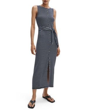 Rag & Bone The Knit Tie Waist Sleeveless Maxi Dress - Blue