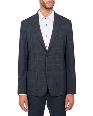 W.r.k. Slim Fit Plaid Sport Coat - Blue