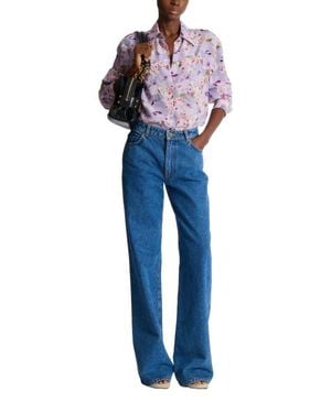 Balmain Printed Cotton Poplin Shirt - Blue