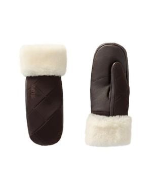 Mackage Fleece Trim Quilted Down Mittens - Black