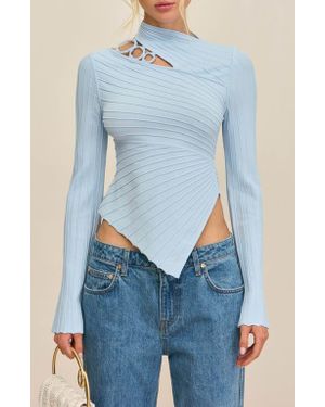 Cult Gaia Tayla Rib Asymmetric Top - Blue