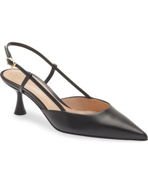 Gianvito Rossi Kitten Heel Slingback Pointed Toe Pump - Blue