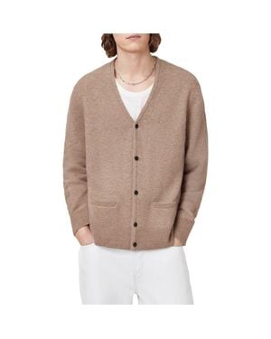 AllSaints Renn Merino Wool & Alpaca Blend Cardigan - Brown