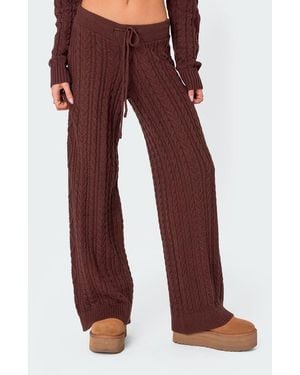 Edikted Jelena Cable Pants - Red