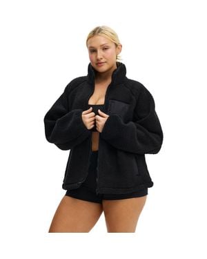 Cotton On Active Trail Soft Fleece Zip Through - Black