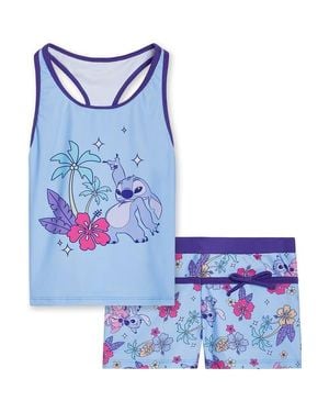 Disney Lilo & Stitch Swimwear 2-Piece Tankini And Swim Shorts Set - Blue
