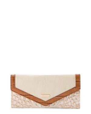 Brahmin Veronica Croc Embossed Leather Wallet - White