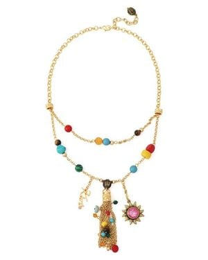 Kurt Geiger Bead Tassel Layered Necklace - Metallic