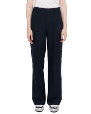 Zadig & Voltaire Panol Tailleur Strass Rhinestone Wide Leg Pants - Blue