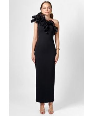 Bariano Elena One Shoulder Ruffle Midaxi - Black