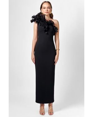 Bariano Elena One Shoulder Ruffle Midaxi - Black