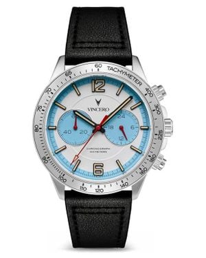 Vincero The Apex Chronograph Leather Strap Watch, 42Mm - Black
