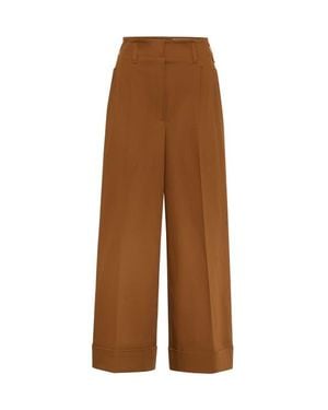Maison Common Wide Leg Cuffed Pants - Brown
