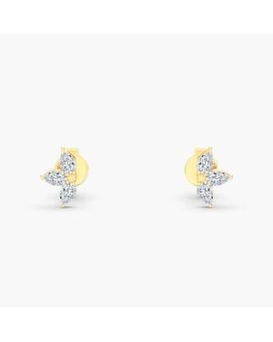 Everlee Petite Pear Fan Lab Diamond Studs - Metallic