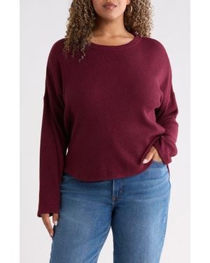Caslon Drop Shoulder Waffle Tee - Red